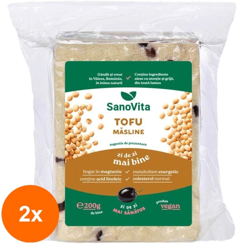 Set 2 x Tofu cu Masline Sterilizat, Sanovita, 200 g