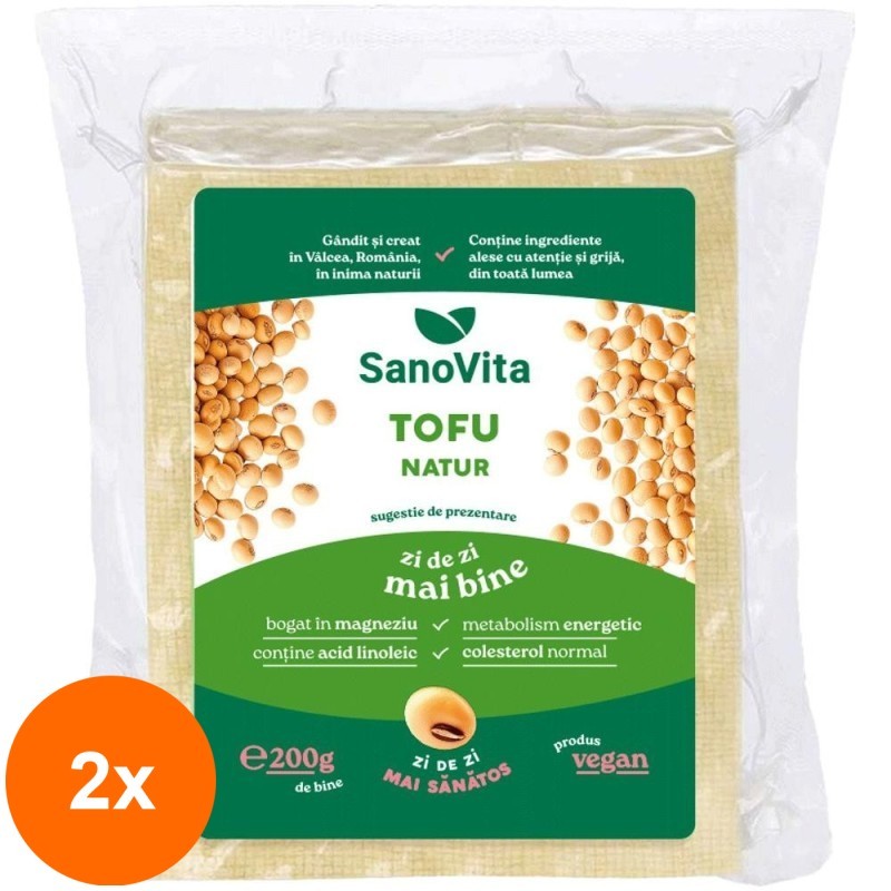 Set 2 x Tofu Natur Sterilizat, Sanovita, 200 g