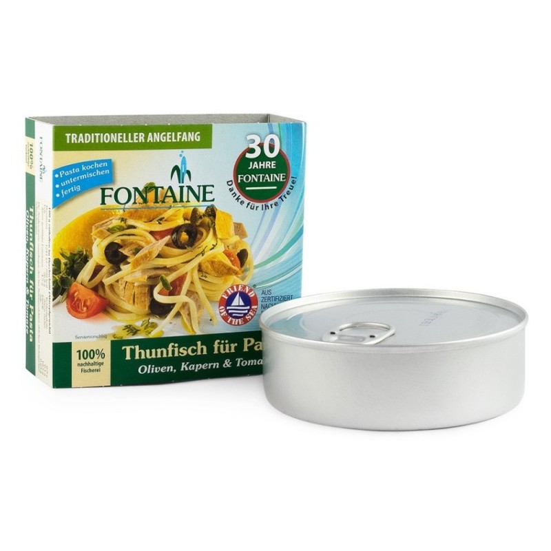 Set 2 x Ton pentru Paste cu Masline, Capere si Rosii, 200 g, Fontaine