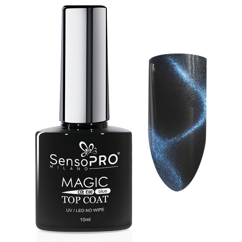 Set 2 x Top Coat Cat Eye SensoPRO Milano 10 ml, Blue