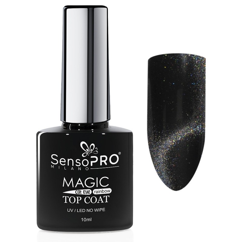 Set 2 x Top Coat Cat Eye SensoPRO Milano 10 ml, Rainbow