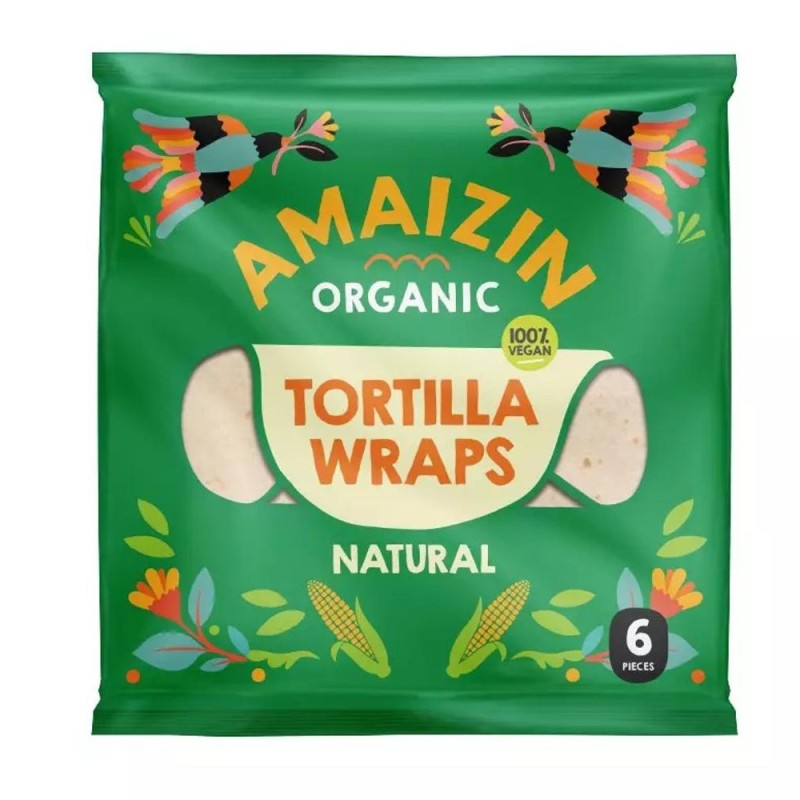 Set 2 x Tortilla Bio din Faina de Grau, 6 Bucati x 240 g, Amaizin