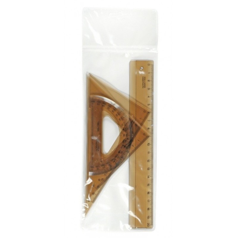 Set 2 x Trusa Geometrie Mica, Fumuriu, Rigla, 2 Echere si Raportor, Koh-I-Noor