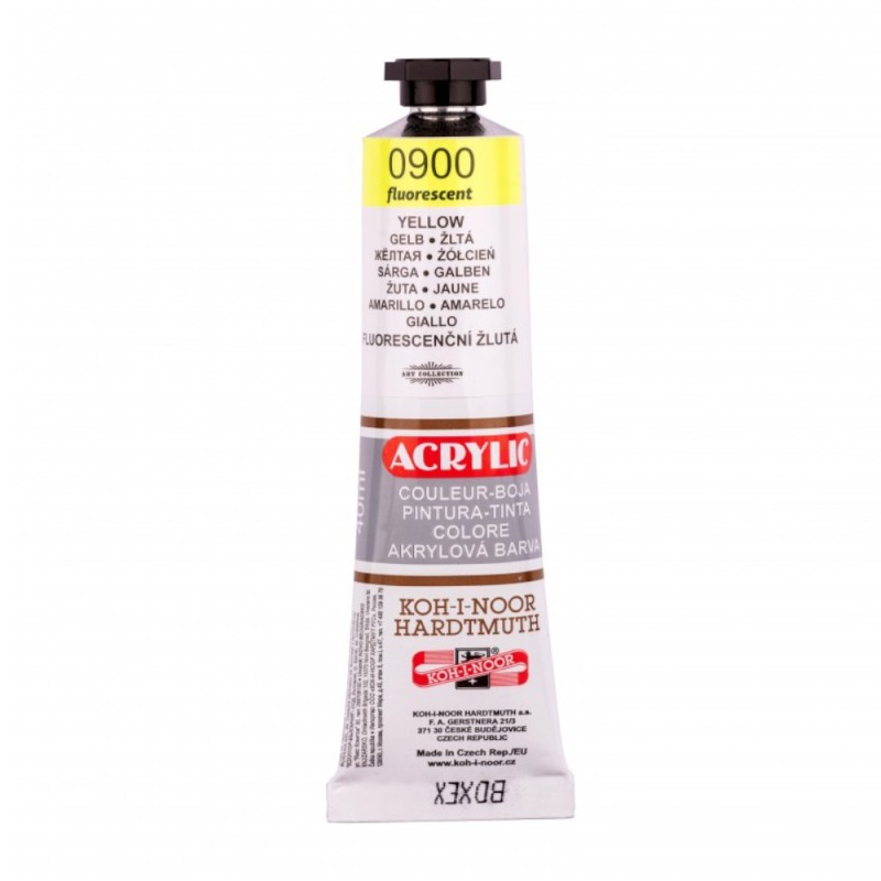 Set 2 x Tub Acrilic, Fluorescent Galben, 40 ml