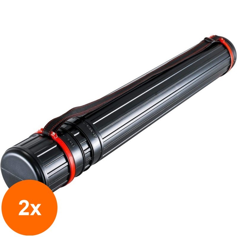 Set 2 x Tub Portdesen Negru, Diametru 8.5 cm, Lungime Ajustabila 65 - 110 cm