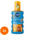 Set 2 x Ulei Autobronzant cu Protectie Solara Nivea Sun Protect & Bronze, SPF 30, 200 ml