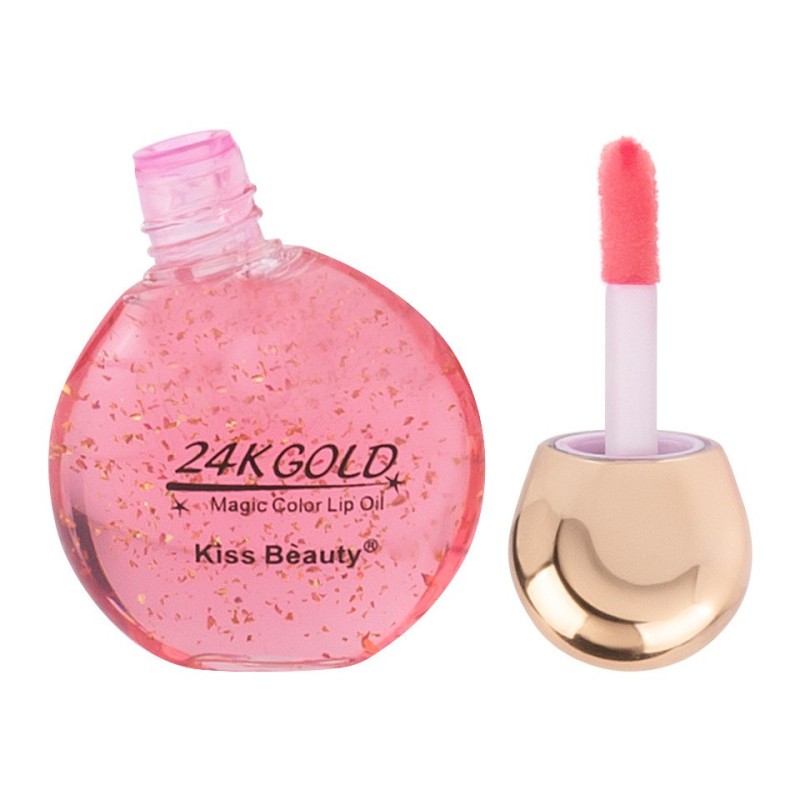 Set 2 x Ulei de Buze Kiss Beauty 24K Gold Magic Color Lip Oil, 01