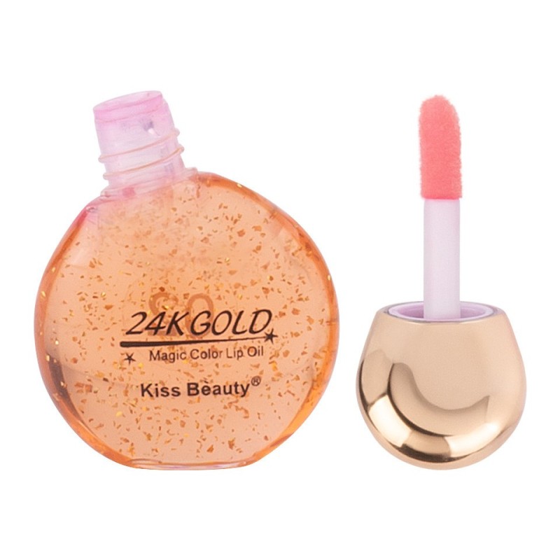 Set 2 x Ulei de Buze Kiss Beauty 24K Gold Magic Color Lip Oil, 02