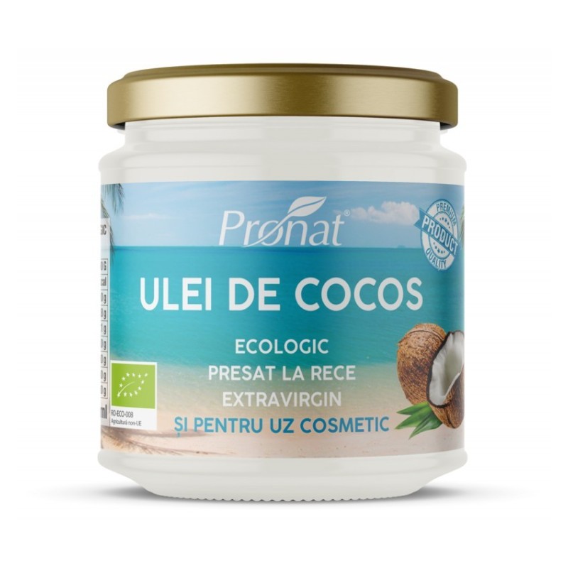 Set 2 x Ulei de Cocos Extravirgin BIO Presat la Rece 200 ml, Pronat