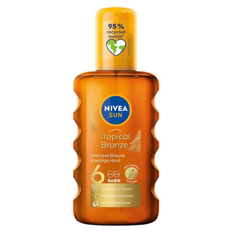 Set 2 x Ulei Spray Autobronzant cu Protectie Solara Nivea Sun Carotene, SPF 6, 200 ml