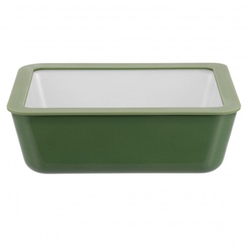 Set 2 x Vas Sticla Termorezistenta cu Capac Sticla, Verde, Capacitate 2.6 l, Lexi Home