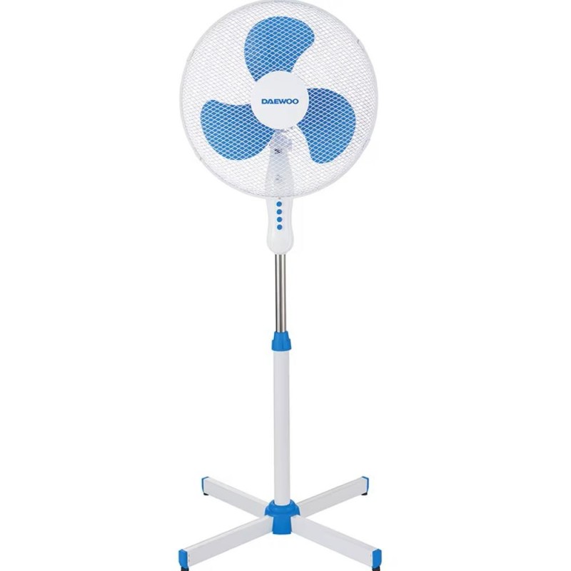Set 2 x Ventilator cu Picior, Diametru Elice 40 cm, 50 W, 3 Trepte Viteza, Inaltime Reglabila pana la 125 cm, Alb, Daewoo