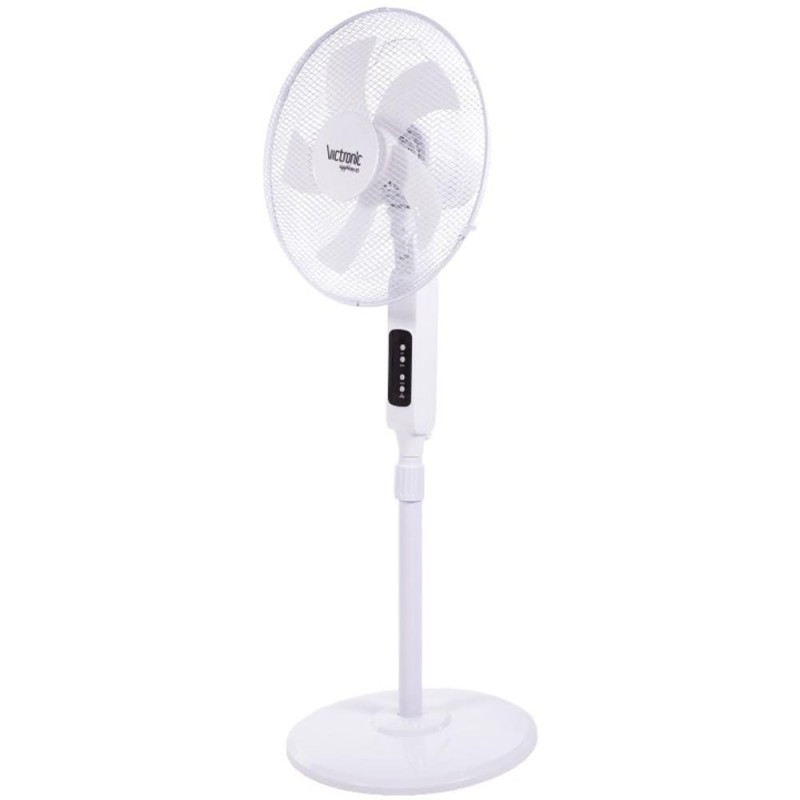 Set 2 x Ventilator Electric, cu Picior, Telecomanda, 40 cm, 3 Trepte Viteza, 45 W, Alb, Victronic