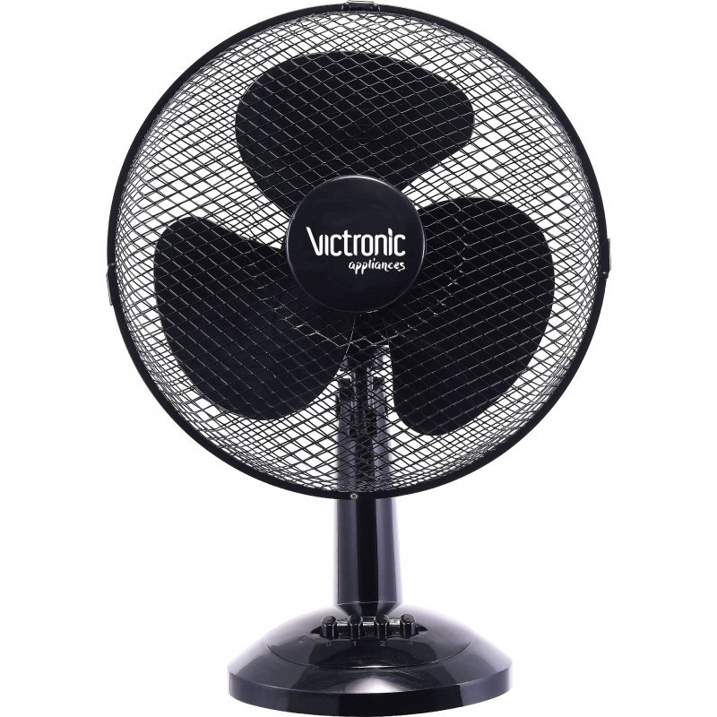 Set 2 x Ventilator pentru Birou, 30 cm, 3 Trepte de Viteza, 40 W, Negru, Victronic