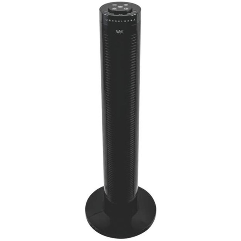 Set 2 x Ventilator Turn, 81 cm, 45W, Telecomanda, Negru, Well Glacial