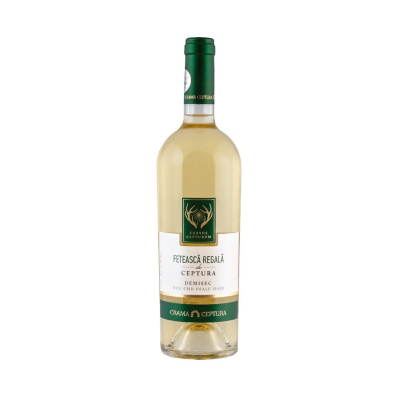 Set 2 x Vin Cervus Cepturum Feteasca Regala Crama Ceptura, Alb Demisec, 0.75 l