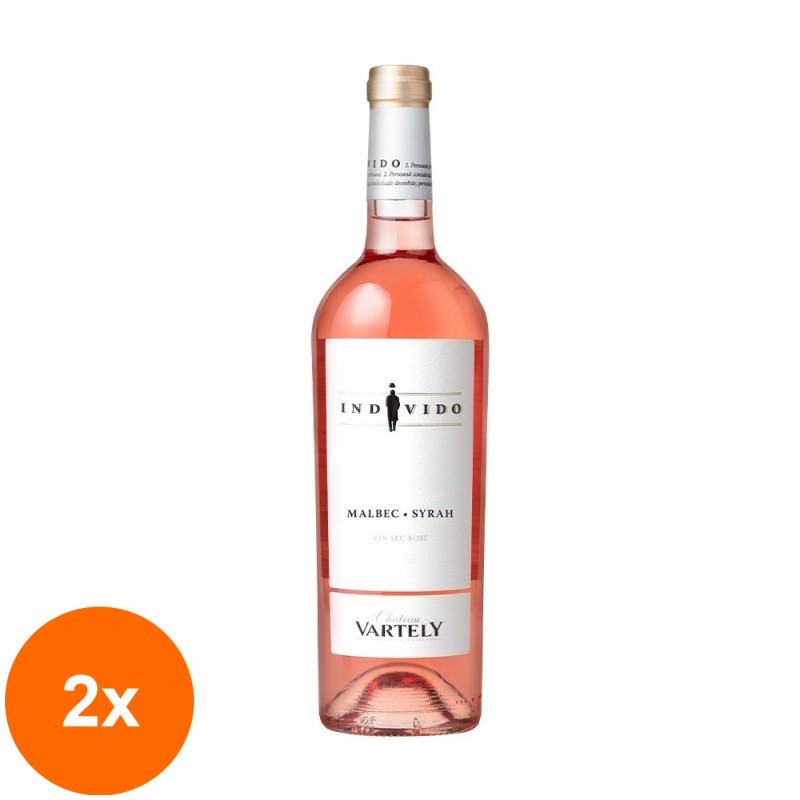 Set 2 x Vin Chateau Vartely Individo, Malbec si Syrah, Rose Sec, 0.75 l