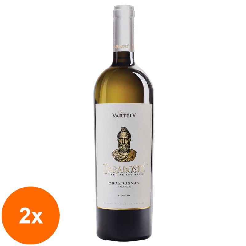 Set 2 x Vin Chateau Vartely Taraboste, Chardonnay, Alb Sec, 0.75 l