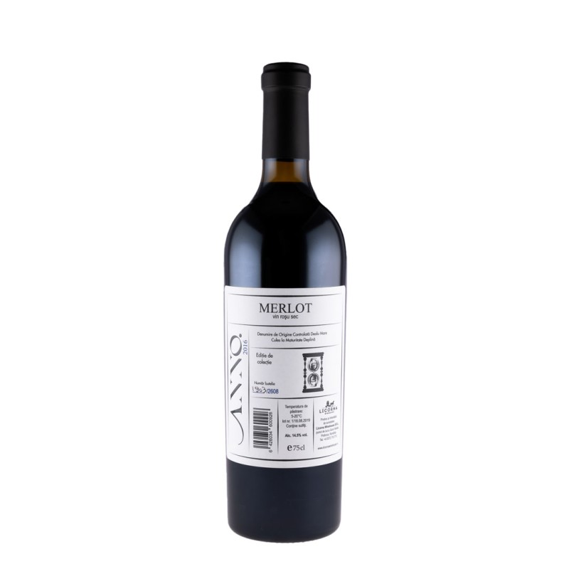 Set 2 x Vin Licorna Anno Merlot, Rosu Sec, 0.75 l