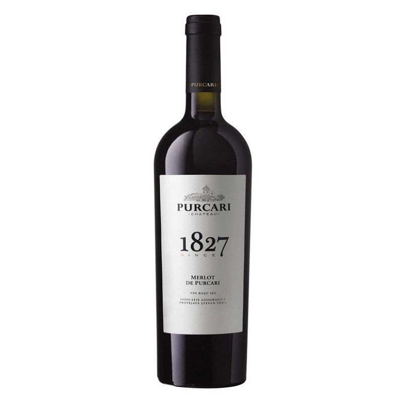 Set 2 x Vin Rosu Sec, Purcari 1827 Merlot, 0.75 l