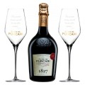 Set 2 x Vin Spumant Alb Purcari Classic Feteasca Alba Brut, 0.75 l + 4 Pahare