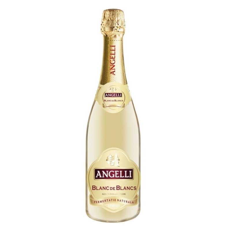 Set 2 x Vin Spumant Angelli Blanc De Blancs, Alb, Demisec 0.75 l