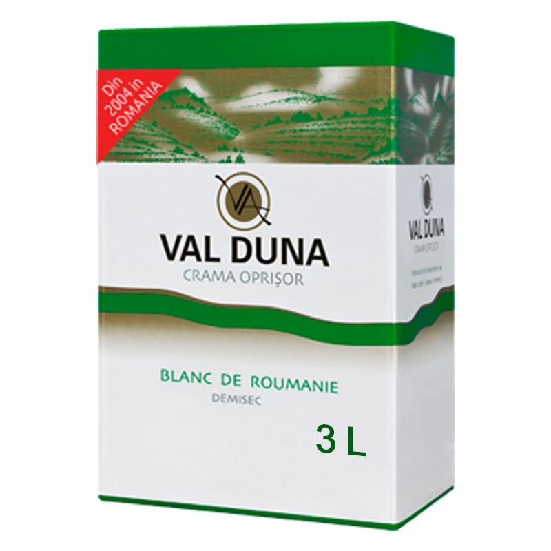 Set 2 x Vin Val Duna Blanc de Roumanie Oprisor, Alb Demisec, Bag in Box, Punga 3 l