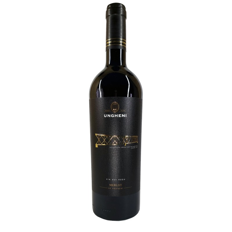 Set 2 x Vin Vinaria Ungheni Bridge, Merlot, Rosu Sec, 0.75 l