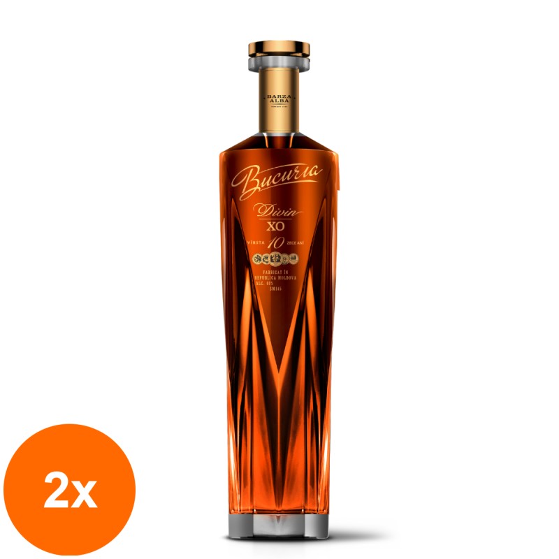 Set 2 x Vinars Barza Alba Bucuria Divin 10 Ani XO, 40% Alcool, 0.5 l