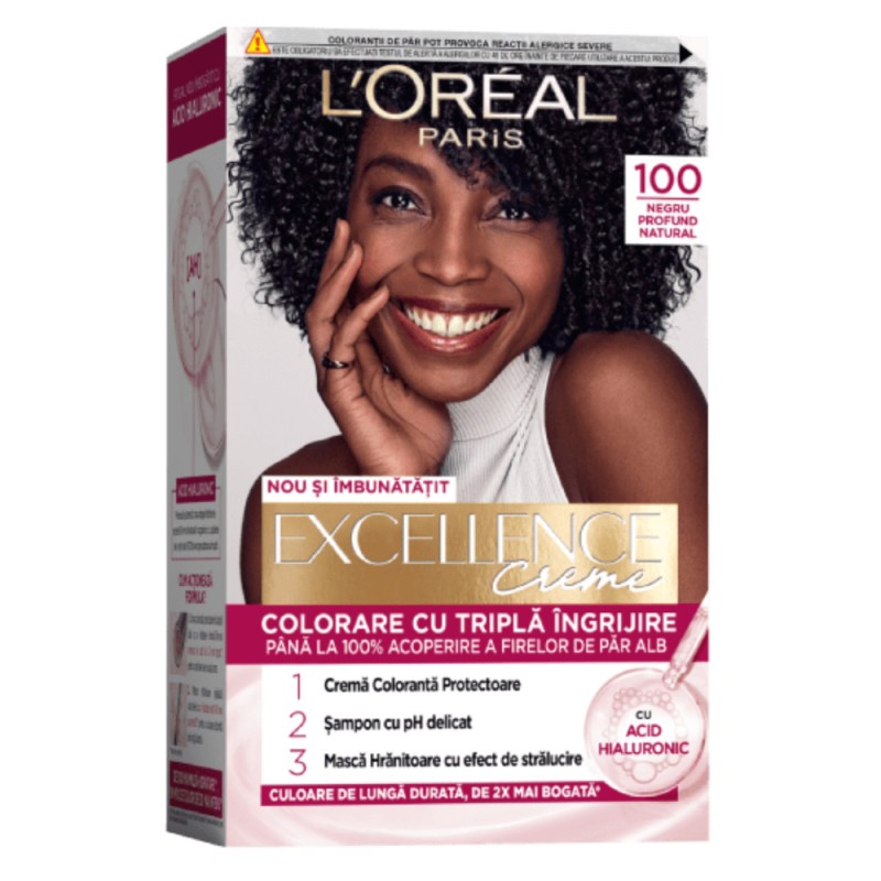 Set 2 x Vopsea de Par 100 Negru Profund Natural Loreal Paris Excellence