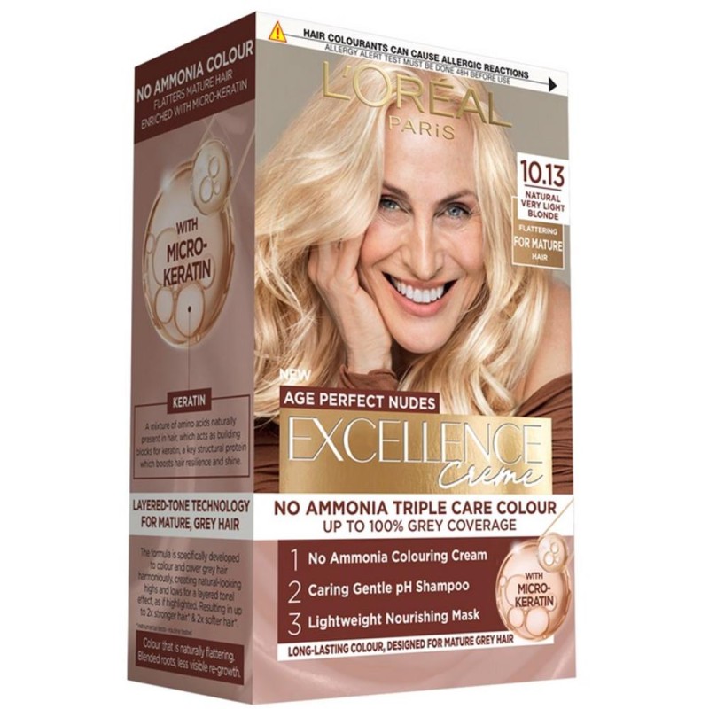Set 2 x Vopsea de Par L'Oreal Paris Excellence Age Perfect Nudes, Polar Blonde 10.13, 192 ml
