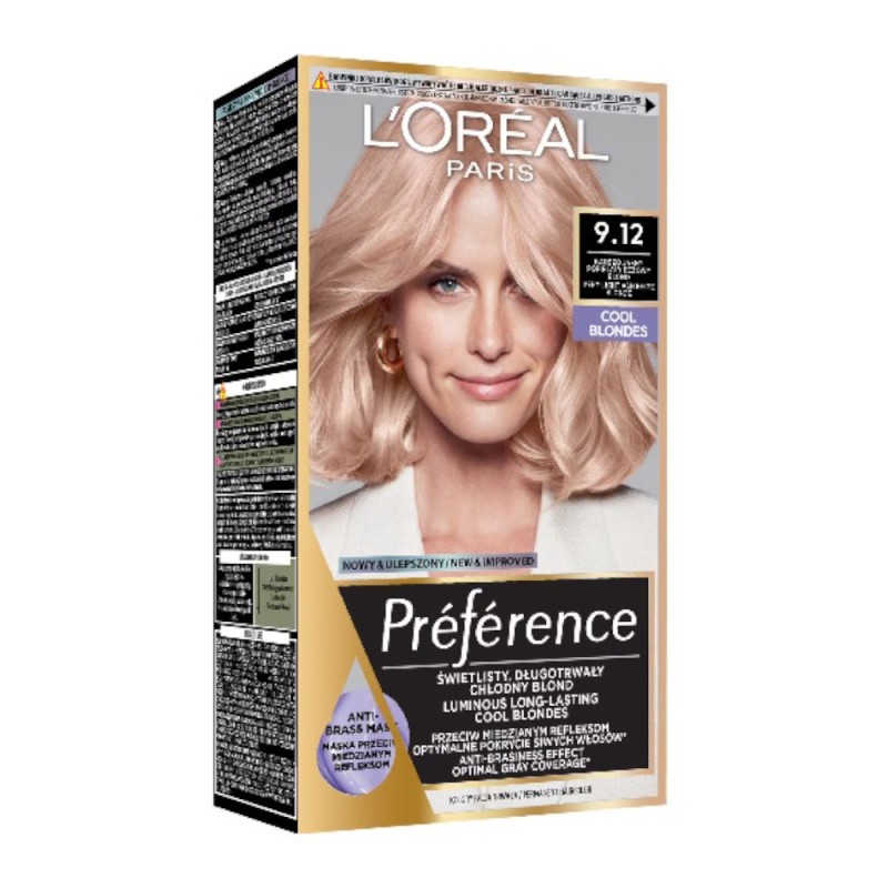 Set 2 x Vopsea de Par Permanenta cu Amoniac L'Oreal Paris Preference 9.12 Siberia, 204 ml