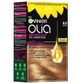 Set 2 x Vopsea de Par Permanenta fara Amoniac Garnier Olia 8.0 Blonde, 174 ml