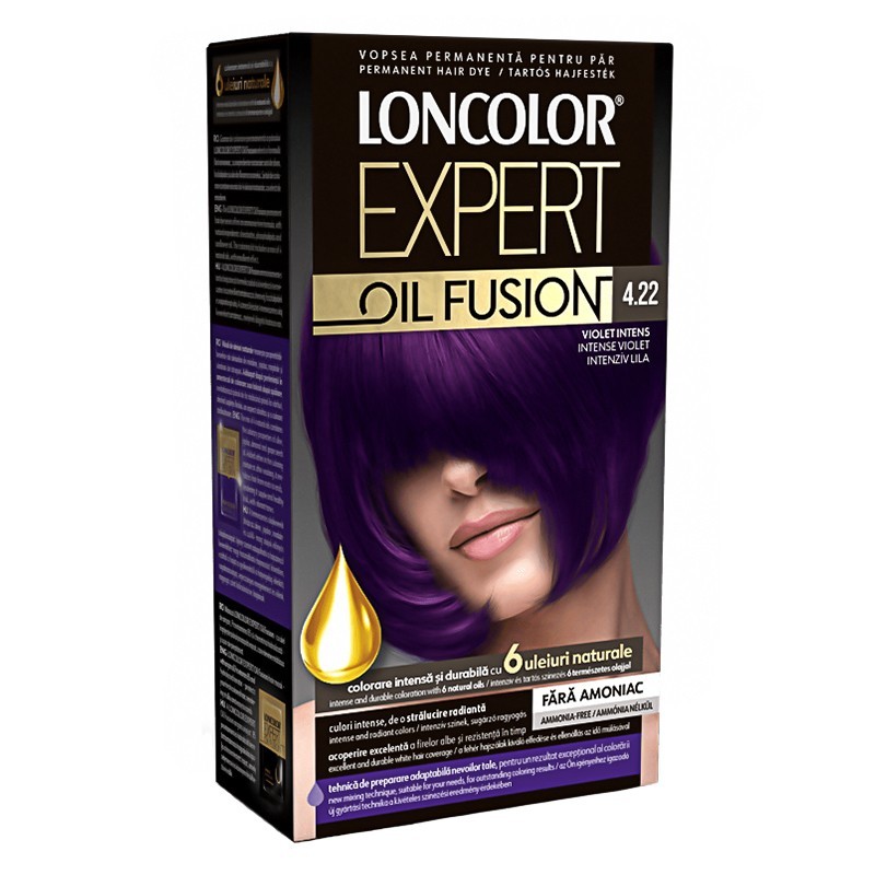 Set 2 x Vopsea de Par Permanenta Loncolor Expert Oil Fusion 4.22 Violet Intens, 100 ml