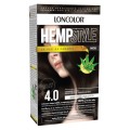 Set 2 x Vopsea de Par Permanenta Loncolor Hempstyle cu Ulei de Canabis, 4.0 Castaniu Mediu, 100 ml