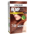 Set 2 x Vopsea de Par Permanenta Loncolor Hempstyle cu Ulei de Canabis, 7.44 Aramiu Intens, 100 ml