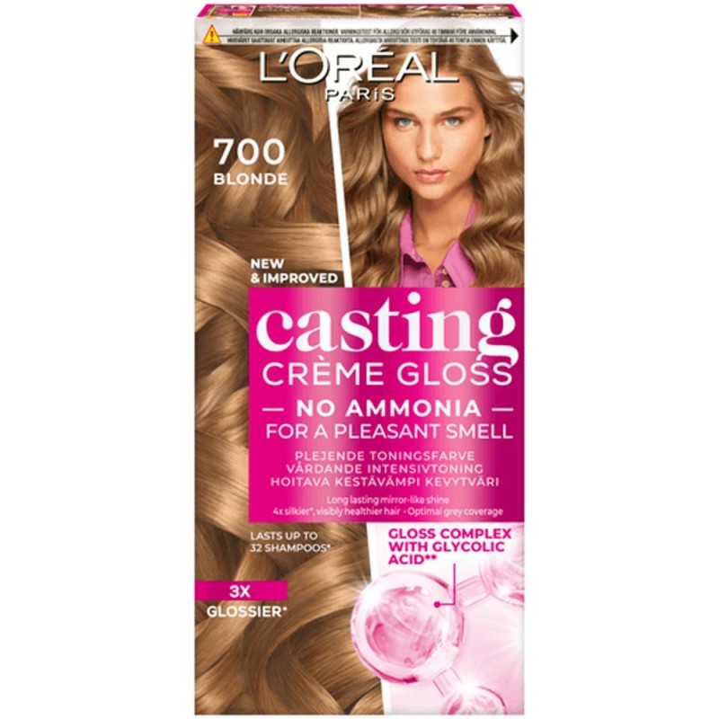 Set 2 x Vopsea de Par Semi-Permanenta fara Amoniac L'Oreal Paris Casting Creme Gloss 700 Blond, 180 ml