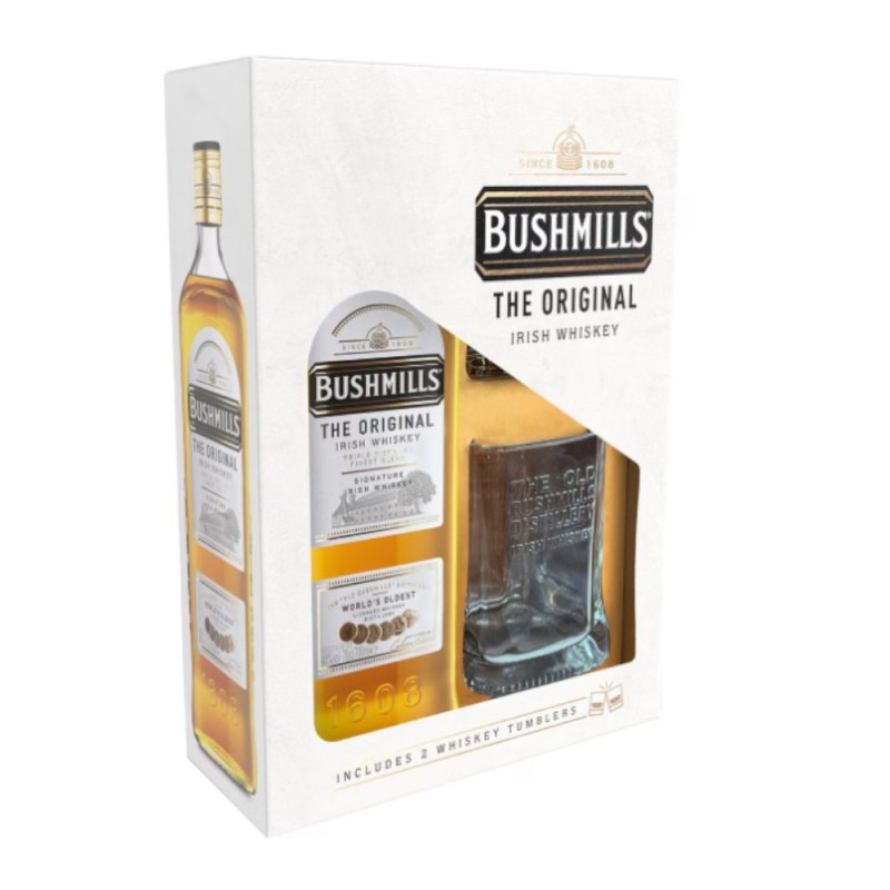 Set 2 x Whiskey Bushmills Original, Alcool 40%, 0.7 l si Doua Pahare