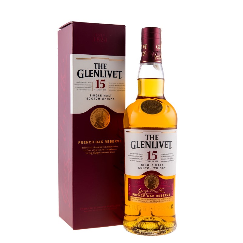 Set 2 x Whisky The Glenlivet 15 Ani French Oak, 40%, 0.7 l