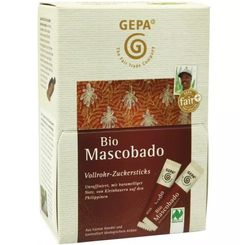 Set 2 x Zahar Bio Integral din Trestie Mascobado, 50 Pliculete x 3 g, 150 g, Gepa