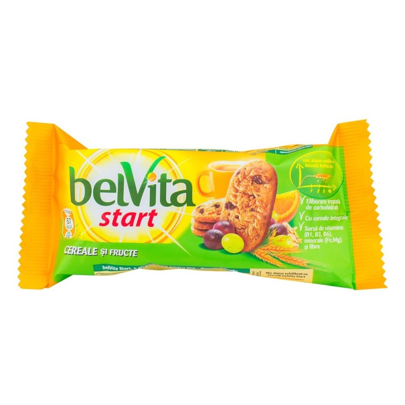 Set 20 x Biscuiti cu Cereale si Fructe, Belvita Start, 50 g