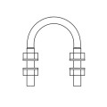 Set 20 x Colier U Zincat tip A pentru Tevi-Similar 3570 M10 D 38-43 H 86 B 50