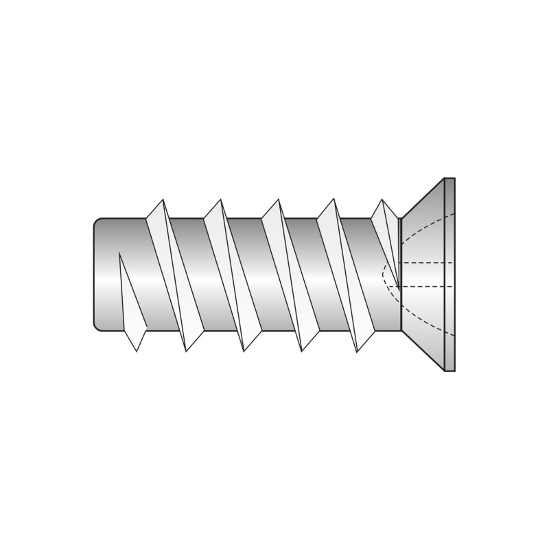 Set 200 x Eurosurub Cap Ingropat O7.7 mm Locas Z Filet Rar Otel Zincat-L 19