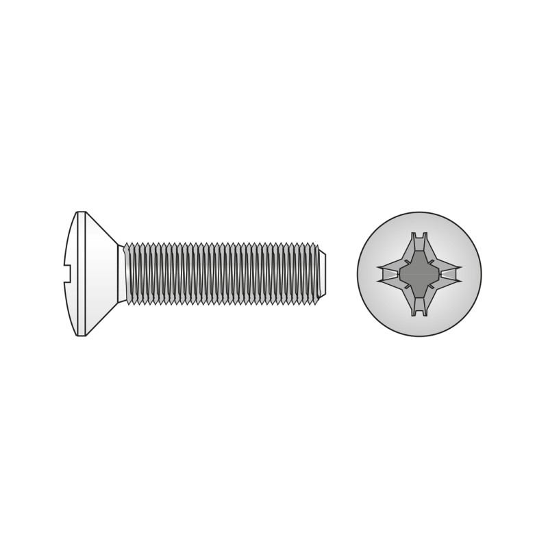 Set 200 x Surub Cap Semiinecat Locas Cruciform 966 Inox A2-M6 X 35