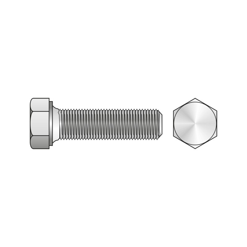 Set 200 x Surub Total Filetat Cap Hexagonal 933 Otel Gr.8.8 Zincat-M4 X 6