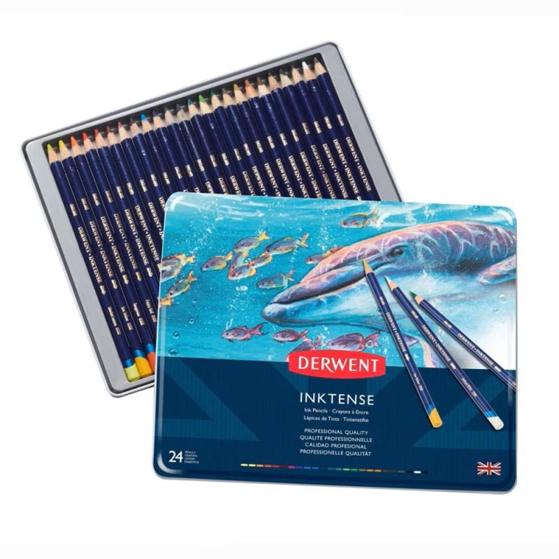 Set 24 creioane acuarela Inktense Derwent