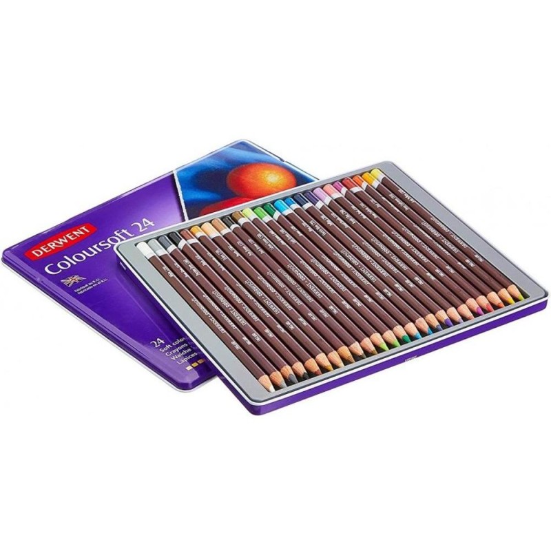 Set 24 creioane colorate Coloursoft Derwent