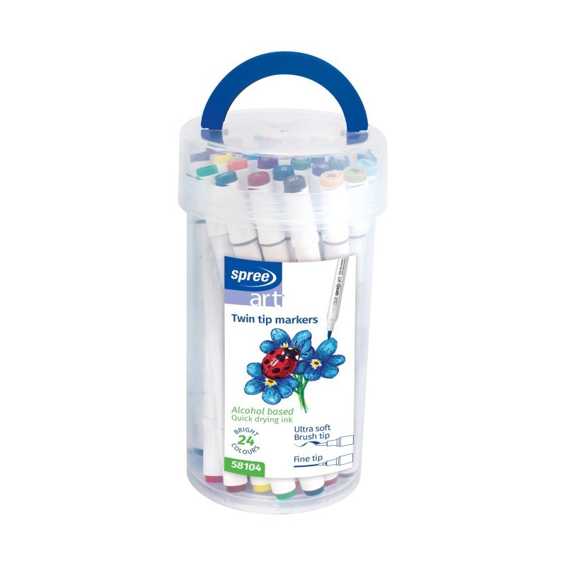 Set 24 Culori Marker 2 Capete