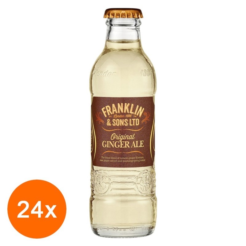 Set 24 x Bere cu Ghimbir Franklin & Sons, Ginger Ale, 200 ml