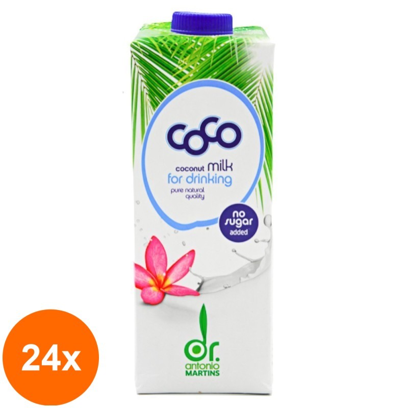Set 24 x Lapte de Cocos, Eco, cu Calciu Coco, 1 l